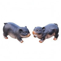 Resin Pig Figurine Realistic Pig Ornament Rounded Body Animal Sculpture Curled Tail for Garden, Courtyard, Window, Park