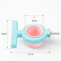 Resin Bird Stand, Crossbar Style Parrot Perch with Food Box, Rough Grinding Surface, Bird Resting Perch with Built-in Bowl for Cockatiel Use