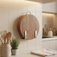 Pan Lid Holder and Cutting Board Holder, Single Slot Stainless Steel Lid Organiser, Wall Mount Space Saving Design for Modern Kitchen Storage