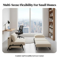 Multi-Functional transformable Loveseat Bed Space-Saving Armless Futon Bed Adjustable Backrest Sleeper Sofa Modern and aesthetic for Apartment Dwellers, Young Adults, Office Workers, Living Room