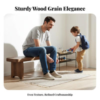 Solid Wood Construction Backless Wooden Bench Multi-Functional Indoor Furniture Multifunctional Accent Seating Versatile Design for Homeowners, Interior Decorators, Renters, Entryway, Living Room, Hallway, Bedroom