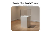 Coated Ed Finish Dustproof Safeguarding Showcase High Clarity Acrylic Display Box Highly Transparent Floor Standing Display Cabinet Stable Structure for Collectors, Art Enthusiasts, Retailers, Exhibition, Retail Shop, Home Decor, Living Room