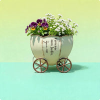 Pumpkin Planter Weatherproof Metal Planter Distressed Finish Garden Decor for Balcony, Courtyard, Patio