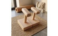 Wooden Press-up Bars Finish Wood Parallettes Wrist Friendly Training Gear for Home Workout