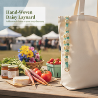 Hand-Woven Daisy Phone Lanyard with Camera Strap