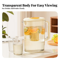 Large Capacity Beverage Pitcher Sealed Lid Refrigerator Drink Container with Spout Leak-Tight Seal Iced Tea Pitcher with Infuser for Picnic, Party