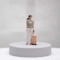 Journeyer Figurine Highly Detailed Miniature with Suitcase Realistic for Diorama, Desktop Decor
