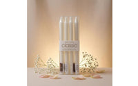 4 Pieces Flat Top White Pillar Candle Visible Wick Slim Pillar Candle 25.7 Cm Long