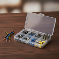 390 Pieces Wire Ferrule Kit Cylindrical Wire Ferrules Terminal Kit Crimp Terminals with Organizer Box Multi-Size