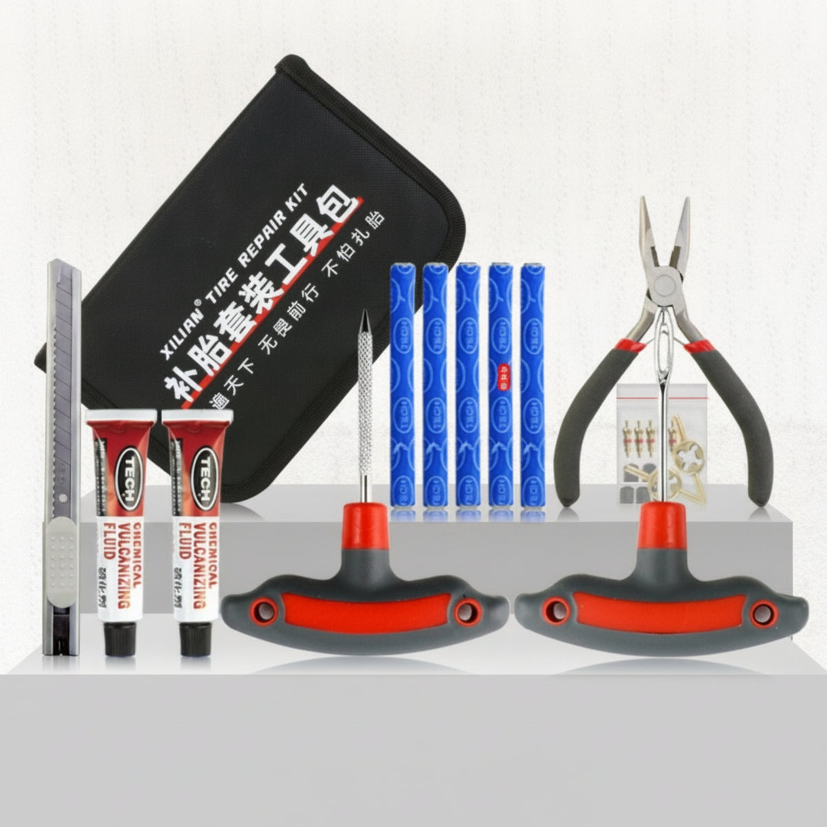 Sturdy Vacuum Tire Plug Kit, Universal Emergency Repair Tools