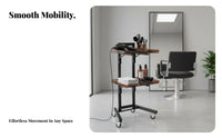 Anti-Smudge-Resistant Finish Hairdressing Tool Cart Space-Saving Foldable Salon Cart 360° Swivel Casters Mobile Beauty Trolley Large Capacity for Beauticians, Hairstylists, Spa Technicians, Barbershop, Home