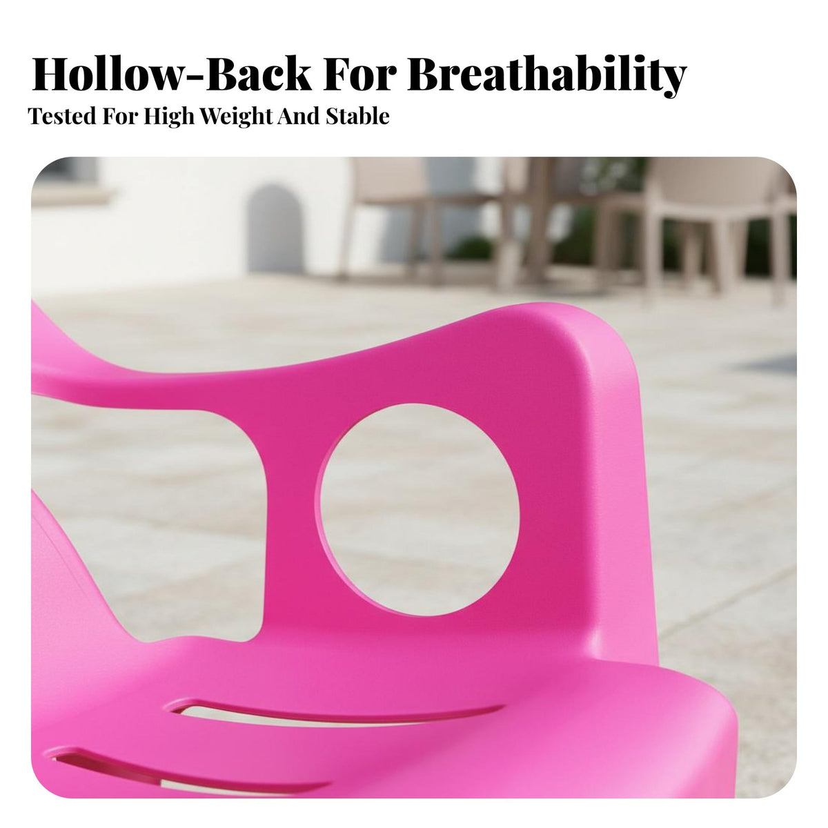 Heavy Duty Plastic Armchair Long-Lasting Molded Plastic Lounge Chair Easy to Clean Stackable Outdoor Chair Comfortable for Restaurant Owners, Families, Homeowners, Beach, Food Stalls, Balcony, Backyard