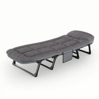 Padded Folding Lounge Bed Comfortable Folding Bed Multi-Use Office Rest Cot Supportive for Guest Room
