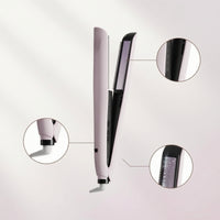 Wide-Plate Steam Hair Straightener Frizz Unbound Hair Straightener with Water Tank Smooth Steam Flat Iron Damage Reducing for Women, Home