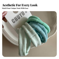 2 Pieces Stretch Textile Hair Rope No Damage Wide Elastic Hair Tie Hard-Wearing for Women, Adults, Daily Use, Travel, School