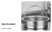 Stainless Steel Sink Strainer Fast Draining Kitchen Sink Drain Basket Stainless Steel Food Catcher Rustproof Easy to Clean