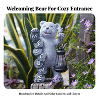 Solar Creature Garden Statue Energy Saving Brown Creature Solar Night Sparkle Outdoor Decoration Hand Painted Warm Sparkle