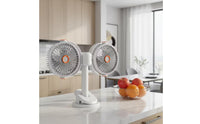 Two-Head Fan Adjustable Double-Head Cooling zoneSaving for Students, Dorm Room, Bedside Table