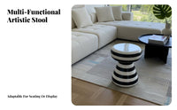 Toadstool-Inspired-Shaped Stool Striped Design Home Decor Multifunctional