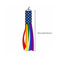 Digital Printed American Flag Windsock Vibrant Colors USA Flag Windsock Weather Resistant Patriotic Wind Streamer Easy to Hang for Outdoor, Garden, Patio, Porch