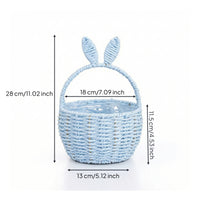 Safe Woven Basket with Liner Cute Rabbit Ear Basket Natural Sturdy for Table Decor