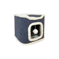 Cat Tree Condo with Scratcher and Plush Winter House