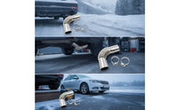 Metal Exhaust Tube Connector with Clamps Ribbed Exhaust Connector with Clamps 27mm Stable for Parking Heater