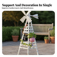 Decorative Rotary Flower Rack Sturdy Wood Construction Wooden Rotary Trellis Climbing Plant Rack Weather-Resistant for Patio