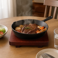 Rubberwood Heat Resistant Trivet for Pots and Pans, Wooden Tray for Teapots and Griddles