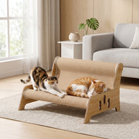 Modern Cat Scratcher Lounge Woven Cat Scratcher Sofa Sturdy Pet Furniture Curved for Cats, Living Room