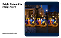 LED Lighting Inflatable Nativity Scene Included Blower Christmas Inflatable Nativity Glowing Star