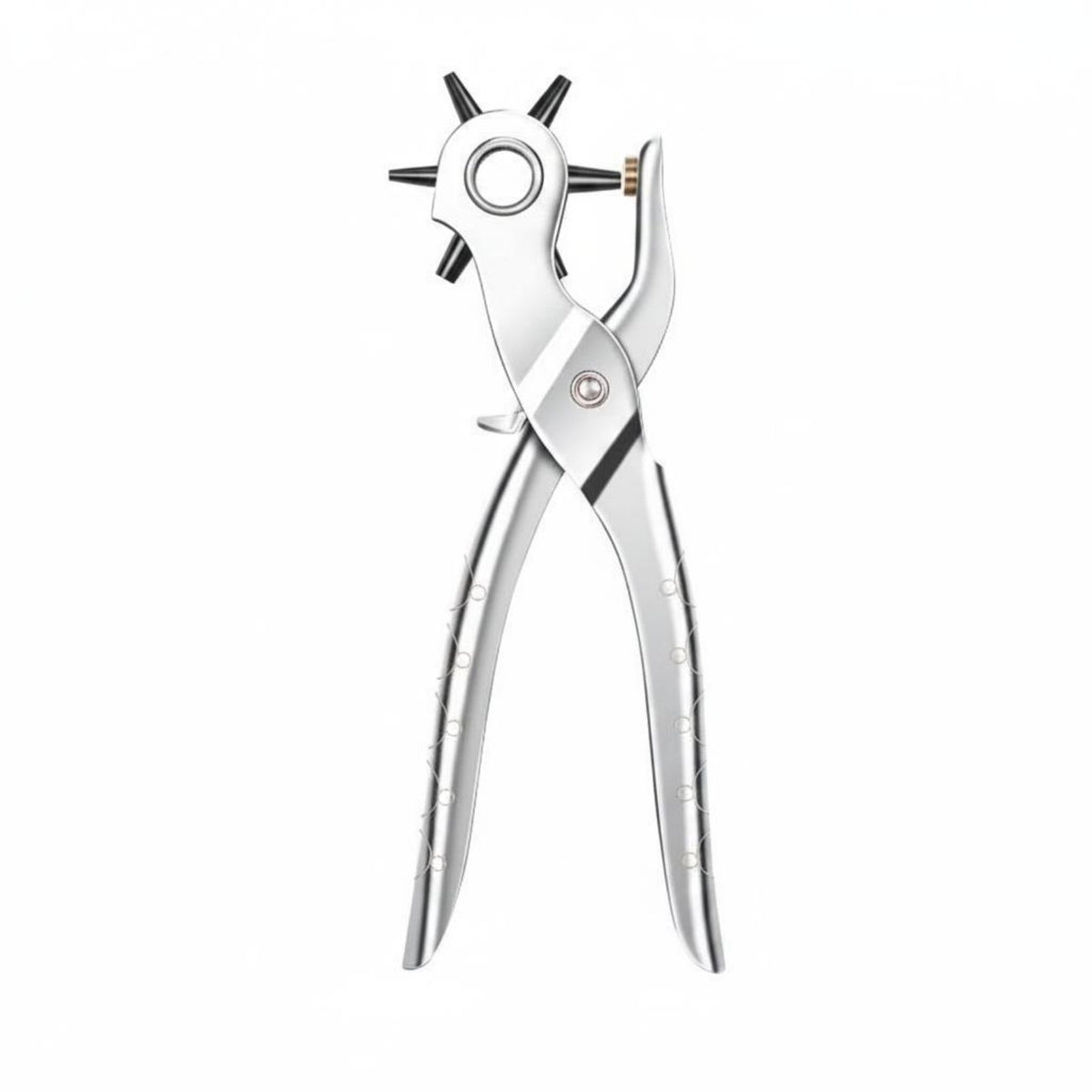 Labor-Saving Belt Hole Puncher Heavy Duty Leather Hole Punch No Burrs Revolving Punch Plier Comfortable Grip for Leathercraft