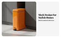 Slim Step Trash Can Hands-Effortless Function Slim Stainless Steel Trash Can Narrow Pedal Bin Large Capacity Foot Pedal Garbage