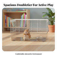 spacious Large Space Transparent Hamster Villa chew-resistantResistant Small Pet enclosure Multi-Level Layout Rodent Enclosure Good Ventilation for Children, Indoors, Bedroom, Living Room, Home