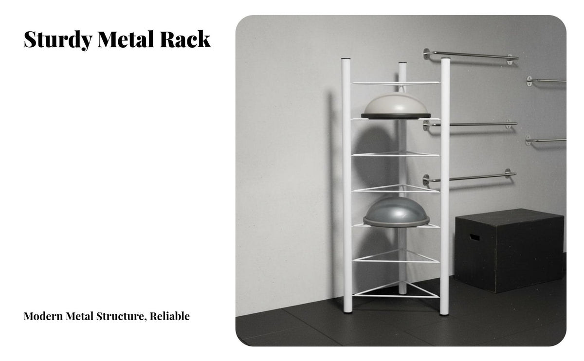 Space-Saving Balance Ball Storage Rack Sturdy Construction Exercise Ball Display Stand High Capacity Vertical Storage Rack Stable Design for Fitness Studio Operators