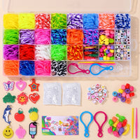Beginner-Friendly Rubber Band Bracelet Kit Elastic Bracelet Making Kit with Loom Allall-Inclusive Toy Vibrant for Children, Beginners, Crafters, Home, Classroom