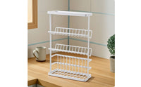 Floor Standing Rack with Slanted Shelves Rust-Resistant 3-Tier Storage Rack Compact Shelving Unit for Washroom