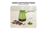 Anti-Dry Overheat Protection Electric Turkish Coffee Pot Fast Heating Electric Turkish Coffee Brewer Single-Button Operation Kitchen Appliance Food Grade Material for Home Users, Students, Office Workers, Dorm Room, Travel