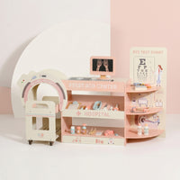 Care Facility toySet with Accessories Wooden Pretend Play Physician Kit with Trolley Realistic Doctor Play Set
