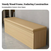 Multi-Functional Lift-Top Storage Bench Comfortable Padded Seat Lift-Top Ottoman Chest High-Density Foam Cushion Upholstered Seating Long-Lasting & Sturdy for Apartment Dwellers, Business Owners, Entryway, Living Room, Small Areas, Playroom