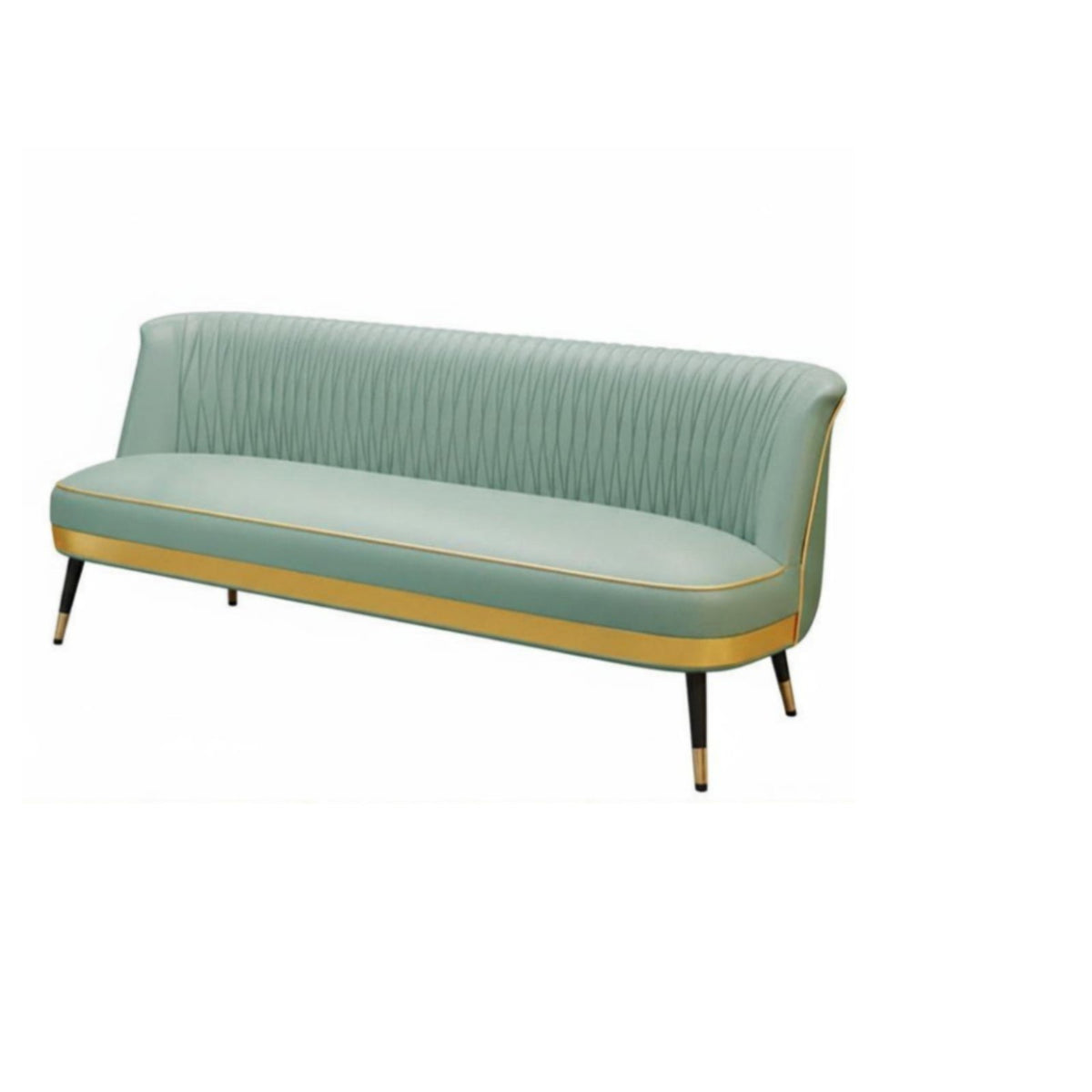 Narrow Profile Upholstered 2-Seater Loveseat Compact Design Channel-Tufted Settee Comfortable Cushions Sofa Breathable Textile for Apartment Dwellers, Business Owners, Office, Bedroom, Coffee Shop, Boutique