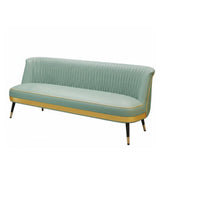 Narrow Profile Upholstered 2-Seater Loveseat Compact Design Channel-Tufted Settee Comfortable Cushions Sofa Breathable Textile for Apartment Dwellers, Business Owners, Office, Bedroom, Coffee Shop, Boutique