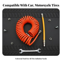 Tire Inflator Nozzle Hose Fast Inflation Twin Air Valve Connector Chuck Hose Flexible Tire Valve for DIY Mechanics, Cyclists, Roadside Emergency