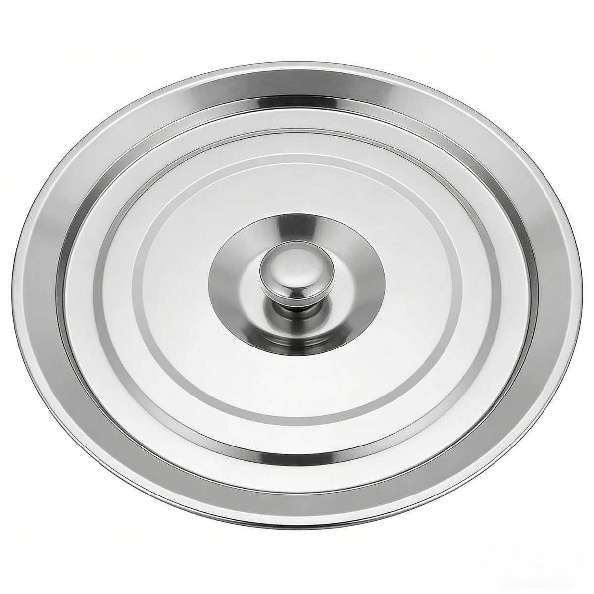 Mirror Polished Stainless Steel Bowl with Lid Rolled Rim Metal Kitchen Bowl with Cover Deep Easy to Clean for Restaurant