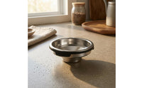 Rich Crema Stainless Steel Coffee Filter Basket Shiny Metal Single-Cup Filter Basket Black Rim Integrated Tab