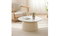 Pedestal Coffee Table Contemporary Circular Coffee Table Minimalist Furniture for Living Room, Small Apartment, Reading Corner
