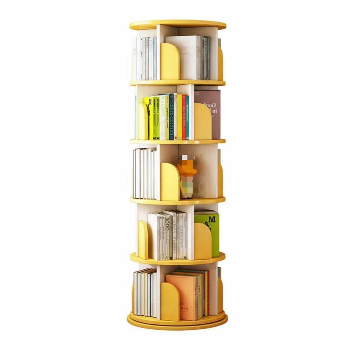 Nordic design 360 rotating bookshelf Space-Saving Revolving Book Tower adaptable Use bookshelf Large Capacity for Apartment Dwellers, Homeowners, Living Room, Bedroom, Home Office, Playroom