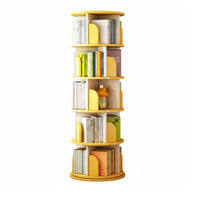 Nordic design 360 rotating bookshelf Space-Saving Revolving Book Tower adaptable Use bookshelf Large Capacity for Apartment Dwellers, Homeowners, Living Room, Bedroom, Home Office, Playroom