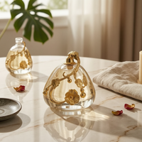 Decorative Glass Ornament Reusable Clear Glass Ornament Non-Fading