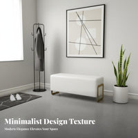 Minimalist Design Narrow Entryway Stool Light Luxury aesthetic Upholstered Bench Space-Saving Long Ottoman Multi-Purpose Use for Apartment Dwellers, Interior Decorators, Hallway, Walk-in Closet, dressing area, Commercial Spaces